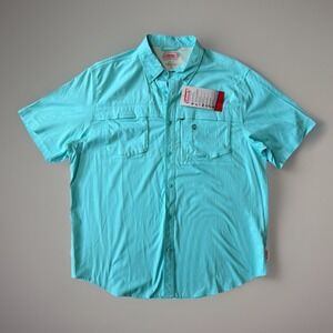 NWT Coleman Short Sleeve Adventure Stretch Outdoor Shirt Blue Radiance Men's XL